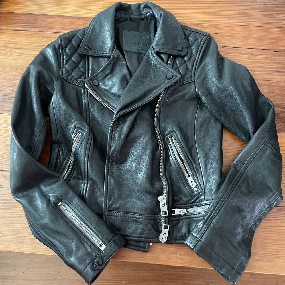 All saints leather jacket